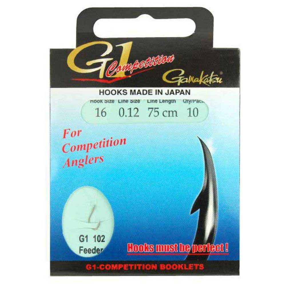 Gamakatsu 180003-00800-00018-00 Booklet Feeder G1-102 Связанные Крючки 100 См Коричневый Bronze 8 