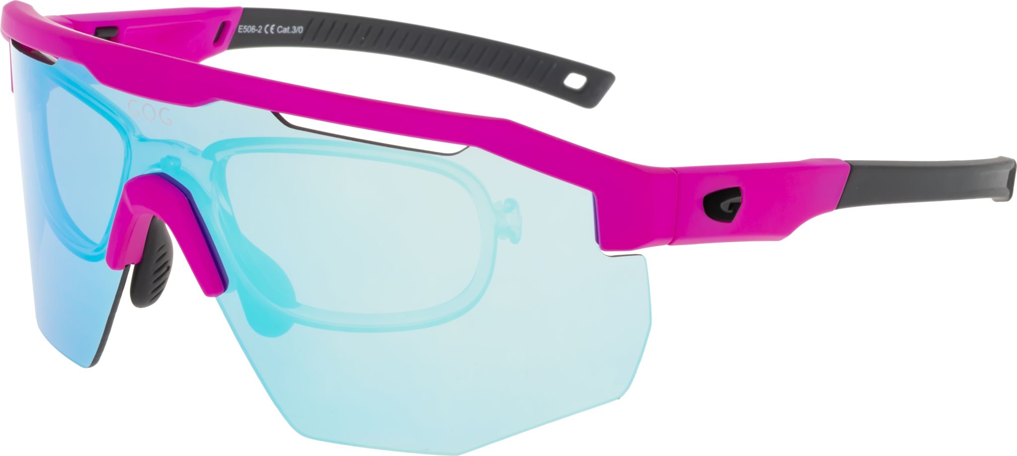 Купить Спортивные очки с диоптриями GOG Argo / Matt Neon Pink-Black / White-Blue Lens, rx-023/e506-2 7ft.ru в интернет магазине Семь Футов