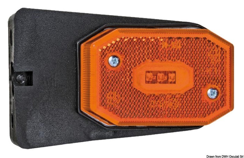Купить Габаритный светодиодный фонарь с кронштейном 12 / 24 B, Osculati 02.021.51 боковой оранжевый цвет 7ft.ru в интернет магазине Семь Футов