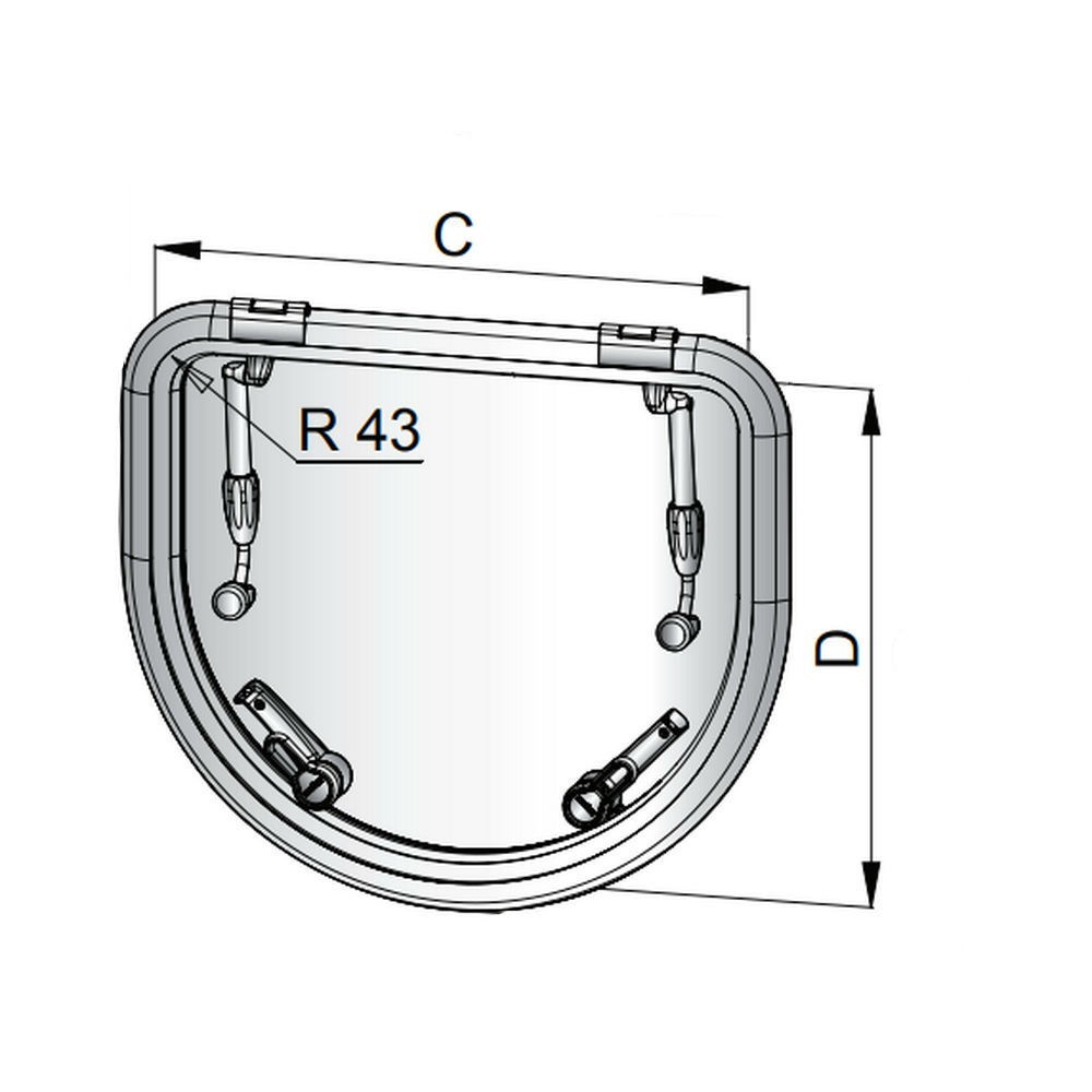 Внутренняя рамка с противомоскитной сеткой Vetus HCMD420 417 x 252 мм для люка ALTD420SL