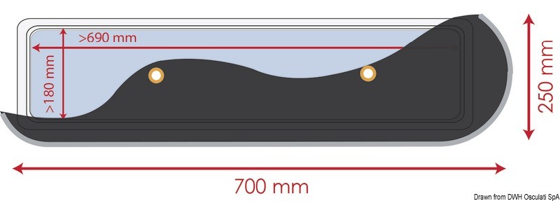 Купить Blind 700 x 250 mm, 19.364.04 7ft.ru в интернет магазине Семь Футов