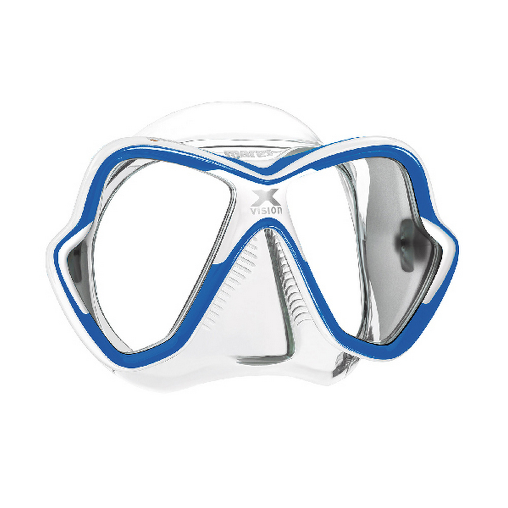 Маска для плавания двухлинзовая для взрослых Mares X-Vision 411053 прозрачный/бело-синий