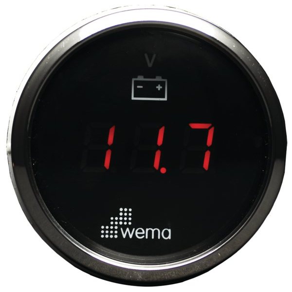 Вольтметр цифровой с красным ЖК-экраном Wema IEVR-BS-8-32 8 - 32 В 52 мм