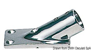 Купить Крепление к рулевой стойке с прямоугольным основанием 30° 22 мм, Osculati 41.113.00 7ft.ru в интернет магазине Семь Футов