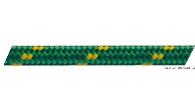 Купить Трос двойного плетения зелёный из полиэфира высокой прочности 200 м диаметр 6 мм, Osculati 06.476.06 7ft.ru в интернет магазине Семь Футов