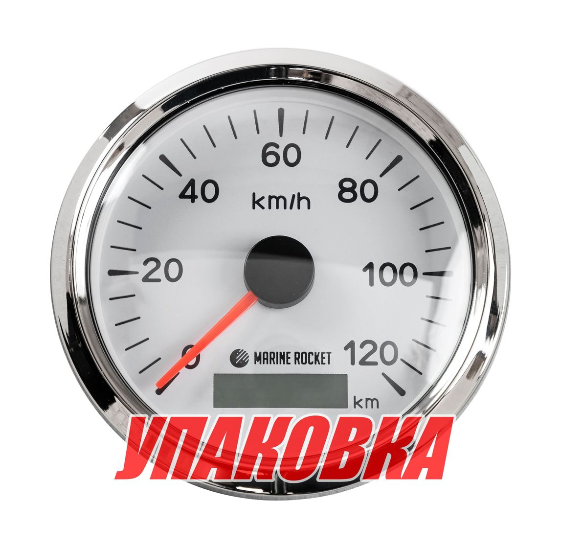 Купить GPS-спидометр аналоговый 0-120 км/ч, белый циферблат, нержавеющий ободок, выносная антенна, д. 85 мм, Marine Rocket (упаковка из 30 шт.) SMAGPS120WSMR_pkg_30 7ft.ru в интернет магазине Семь Футов