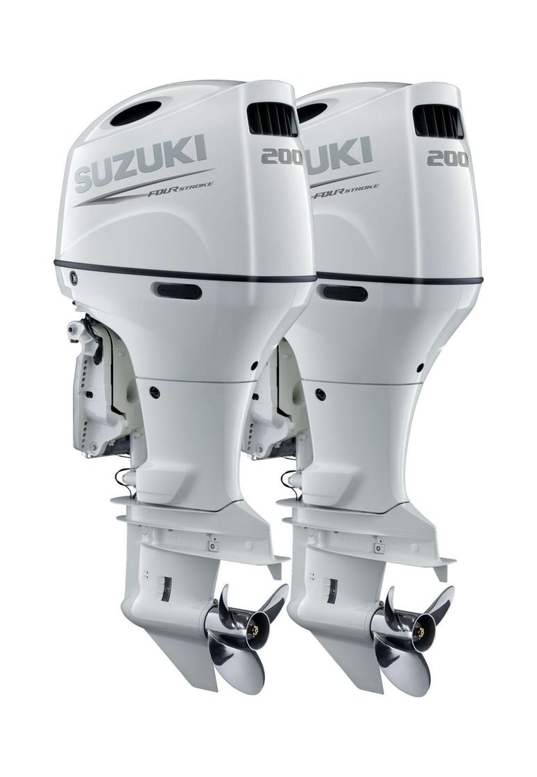 Купить Спарка из 2 моторов Suzuki DF200APX, белые 2xDF200APX_white 7ft.ru в интернет магазине Семь Футов