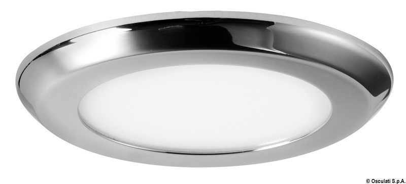 Купить Накладной LED светильник Luna 12В 4.8Вт 420Лм белый свет накладка из нержавеющей стали, Osculati 13.410.01 7ft.ru в интернет магазине Семь Футов