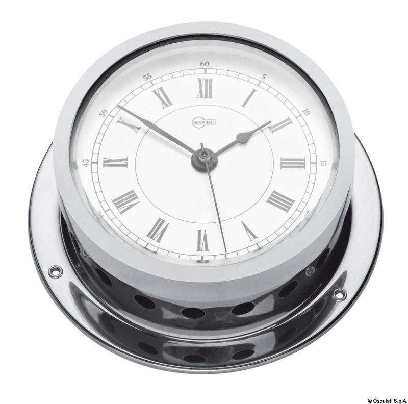 Купить Часы кварцевые Barigo Star с будильником 110x45мм Ø85мм из хромированной латуни, Osculati 28.360.01 7ft.ru в интернет магазине Семь Футов