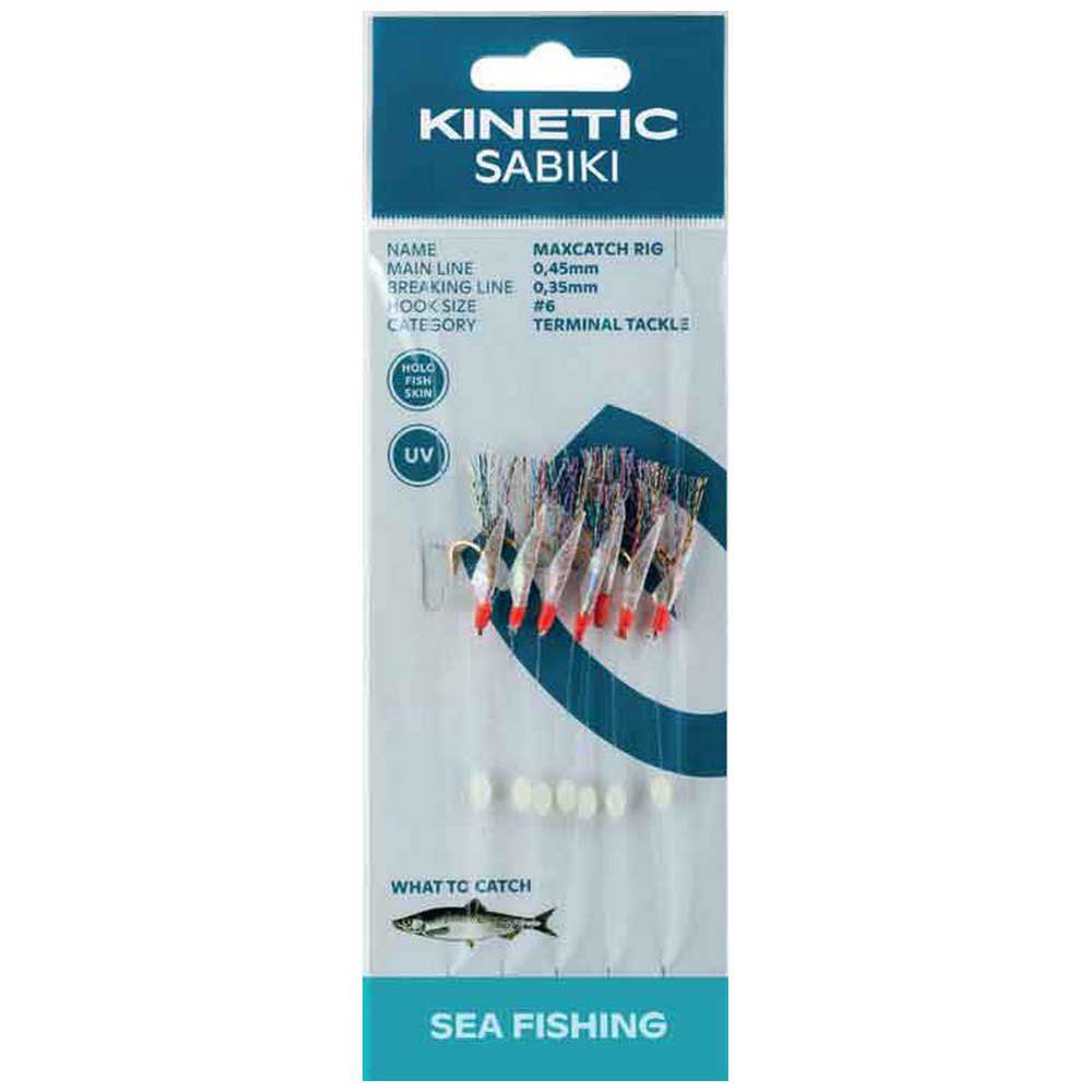 Kinetic F105-165-015 Sabiki MaxCatch Рыболовное Перо Бесцветный Holo Fishskin / Multi