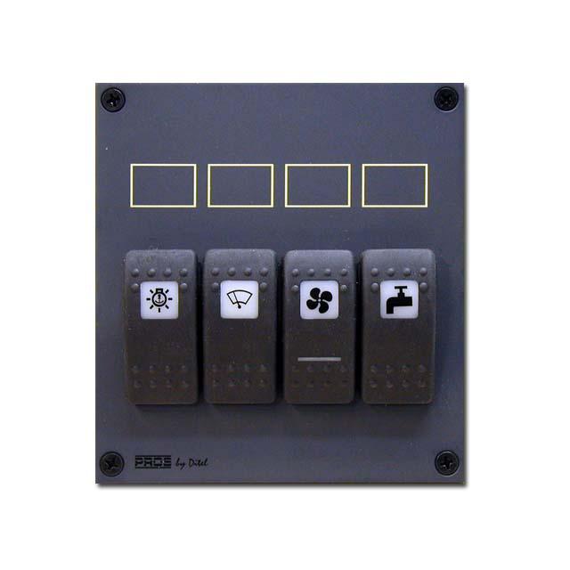Pros PROSLV4FR Panel Серый  Grey for 4 Waterproofs Push Buttons 