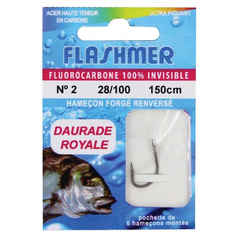 Flashmer HNFD04 Fluoro Daurade Связанные Крючки 0.260 мм Черный Black Nickel 4 