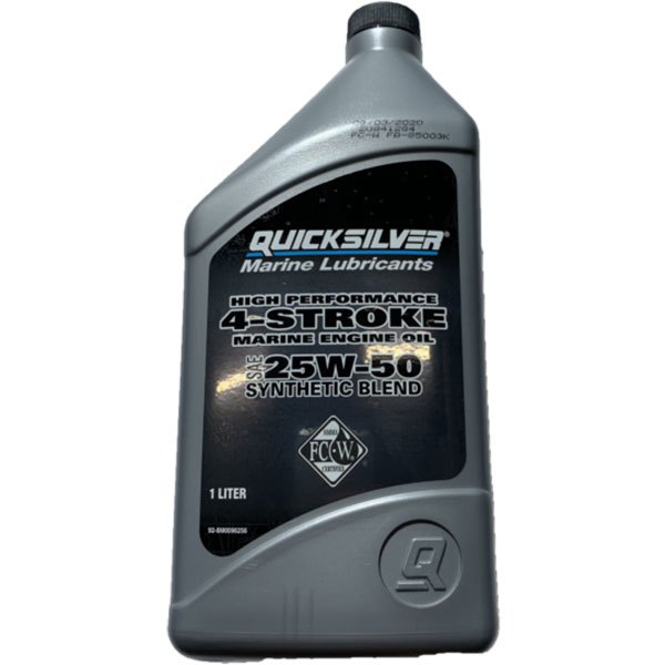 Quicksilver boats 8M0096256 4 Stroke FCW 25W50 Synthetic Blend Marine Outboard Oil 1L 6 Units Серый Grey