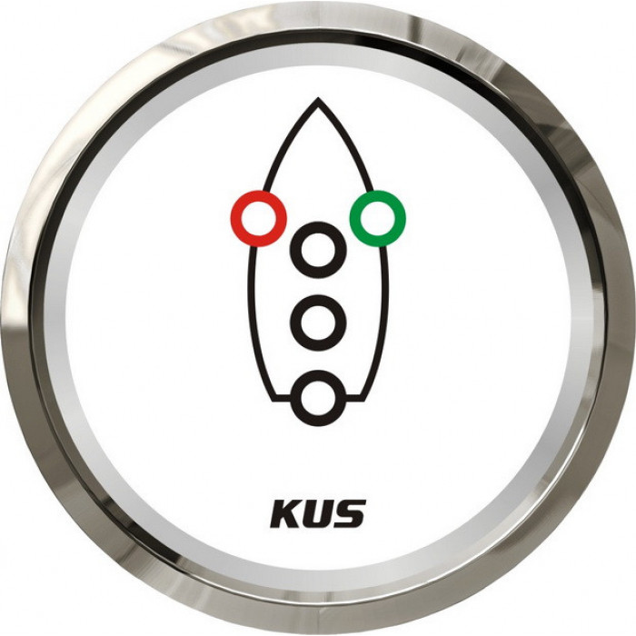 Индикатор включения ходовых огней KUS WS KY99501 Ø52мм 12/24В IP67 белый/нержавейка