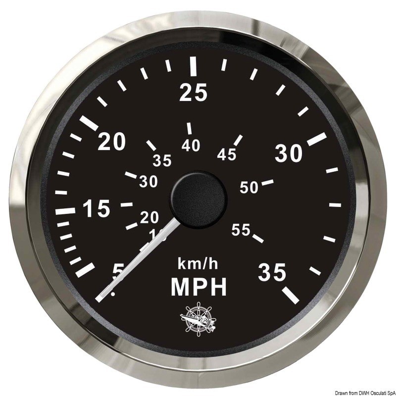 Pitot speedometer 0-35 MPH black/glossy, 27.326.08