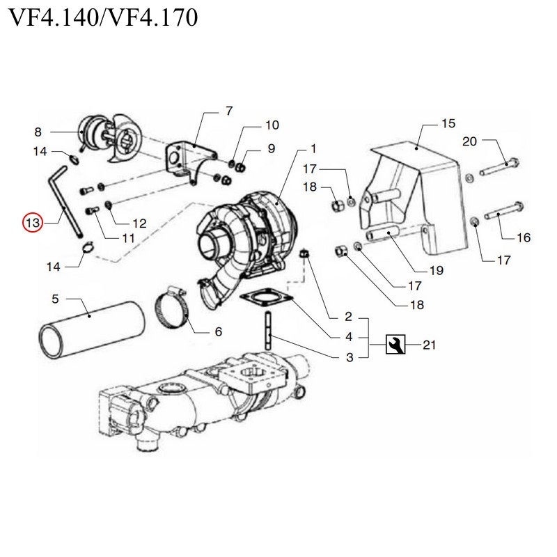 Шланг Vetus VFP01289 3 x 7 x 200 мм для двигателей VF4.140/VF4.170/VF5.220/VF5.250