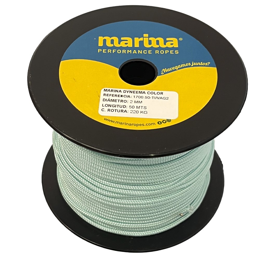 Marina performance ropes 1700.50/VAG1.5 Marina Dyneema Color 50 m Веревка Золотистый Water Green 1.5 mm 
