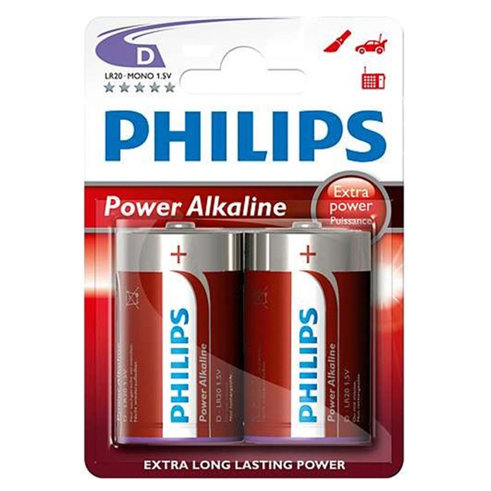 Philips 38403 IR20 D Щелочная батарея 2 единицы Серебристый Silver
