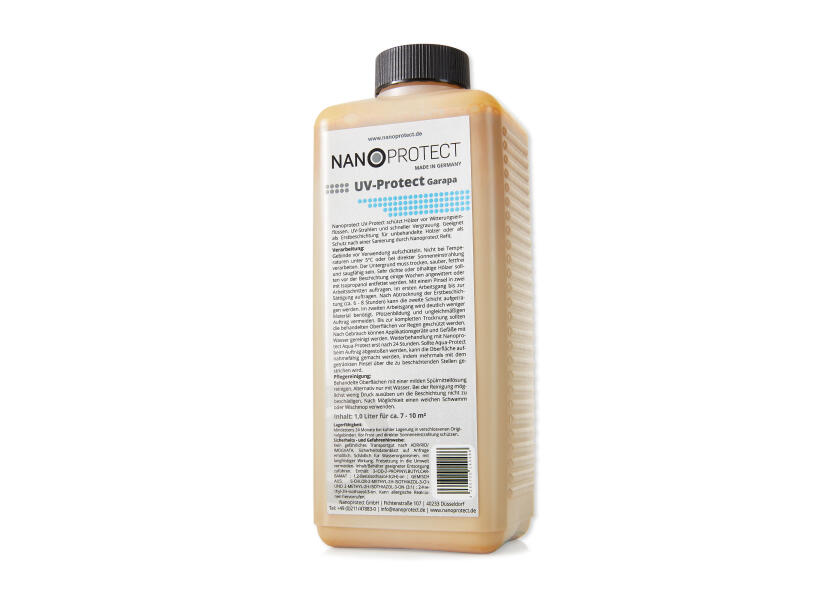 Купить NANOPROTECT NP-UV-PROT-GARA-1L UV-PROTECT Защита от атмосферных воздействий / Гарапа (светло-коричневый) / 1 литр 7ft.ru в интернет магазине Семь Футов