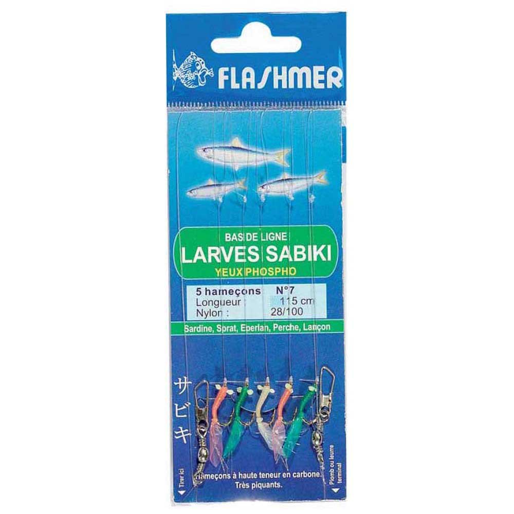Flashmer PES7 Larves Sabiki Рыболовное Перо Многоцветный Multicolor 7 