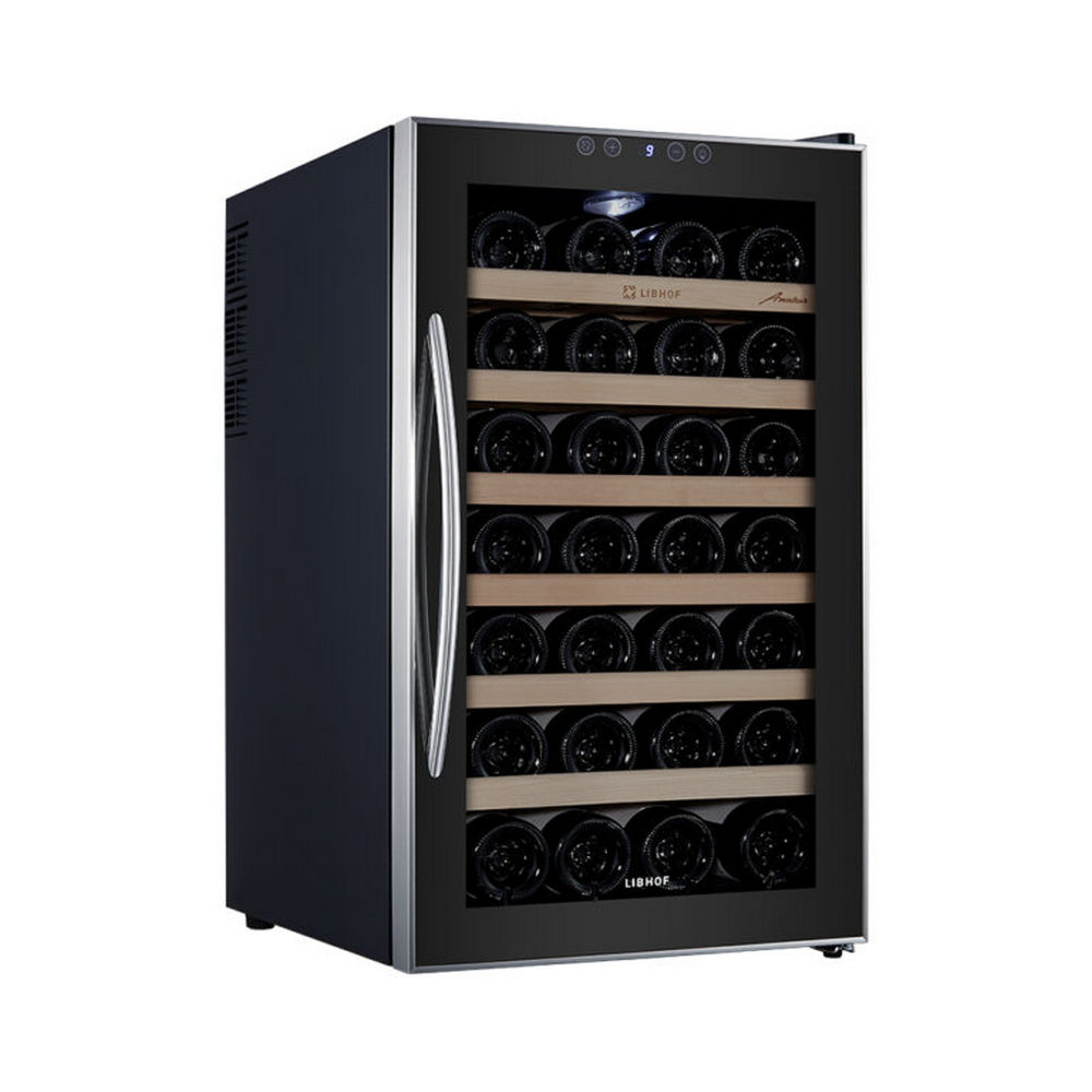 Винный шкаф термоэлектрический Libhof Amateur AM-28 Black 430х510х726мм на 28 бутылок черный с белой подсветкой