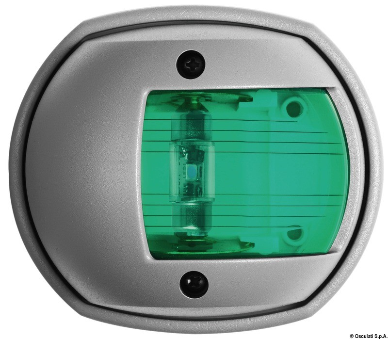 Купить Бортовой огонь светодиодный Sphera Design Compact 12 LED зелёный 112,5° 12 В 0,8 Вт 80 x 42 x 70 мм в сером корпусе для судов до 12 м, Osculati 11.448.62 7ft.ru в интернет магазине Семь Футов