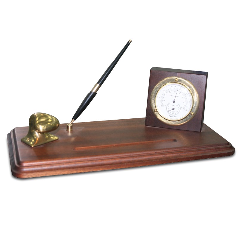 Письменный набор с термометром Foresti & Suardi 686.L 380х180мм из полированной латуни и дерева