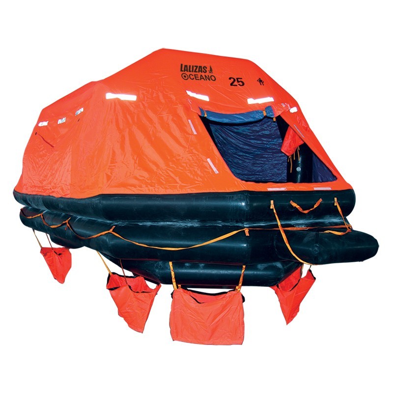 Остойчивый спасательный плот на 100 человек Lalizas SOLAS OCEANO Pack A 72551 сбрасываемого типа в контейнере с креплением на палубу 340 х 1109 х 538 см
