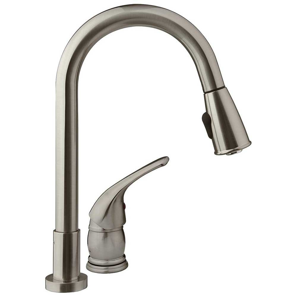 Dura faucet 621-DFNMK503SN Вытяните кухонный водопроводный кран Серебристый Satin Nickel 38.1 cm