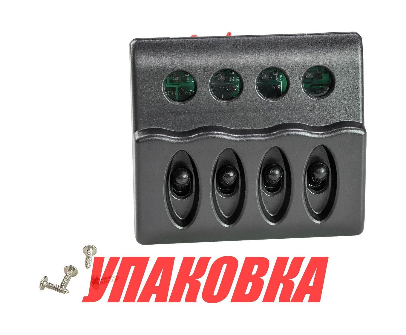 Купить Панель бортового питания 4 переключателя, индикация, предохранители (упаковка из 24 шт.) AAA 10054-BK_pkg_24 7ft.ru в интернет магазине Семь Футов