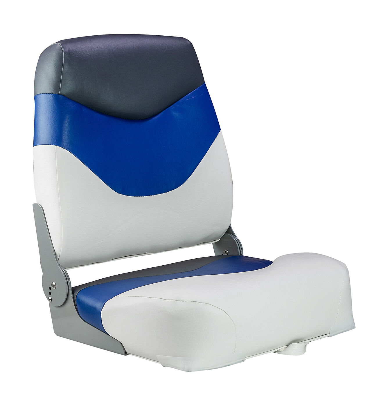 Купить Кресло мягкое складное Premium, обивка винил, цвет белый/синий/угольный, Marine Rocket 75128WBC-MR 7ft.ru в интернет магазине Семь Футов