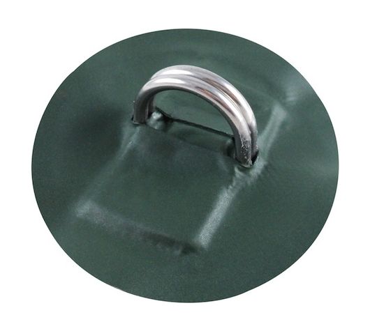 Купить Кольцо D-образное двойное, малое, с зеленой накладкой Sun Selection SSCL00045006-4 7ft.ru в интернет магазине Семь Футов
