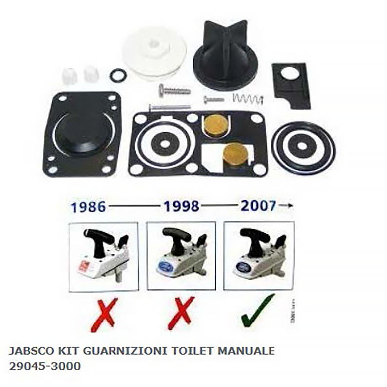 Сервисный комплект с клапаном JABSCO 29045-3000 для ручного туалета, Osculati 50.224.03