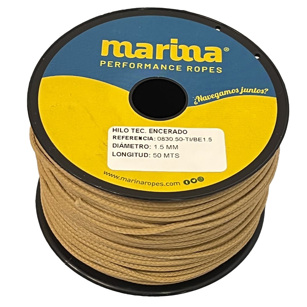 Marina performance ropes 0830.50/BE1.5 Вощеная техническая нить 50 m Плетеная веревка Золотистый Beige 1.5 mm 