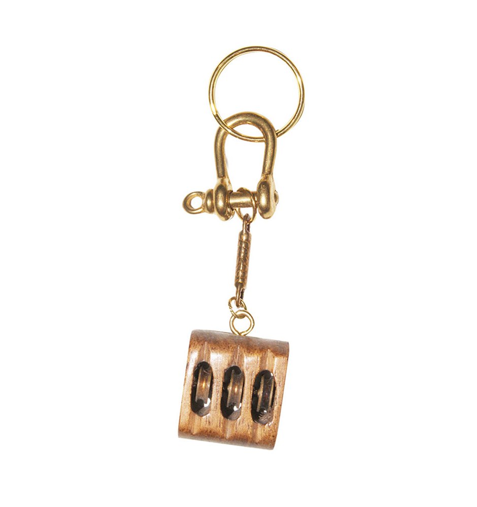Купить Marine town 1414449 Цепочка для ключей с тройным деревянным блоком Золотистый Bronze 7ft.ru в интернет магазине Семь Футов