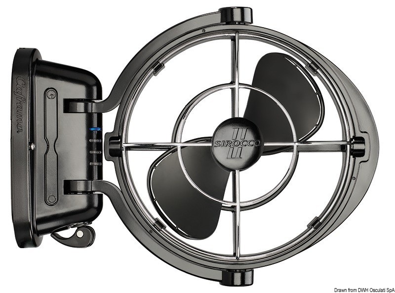Купить Вентилятор CAFRAMO Sirocco II черный 12/24 В 3 скорости, Osculati 16.755.01 7ft.ru в интернет магазине Семь Футов