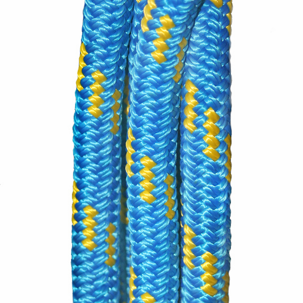 Трос двойного плетения из волокна Dyneema SK75 оплетка из полиэстера Benvenuti Cruising AB/SK75-* Ø14мм 10100кг сине-желтый