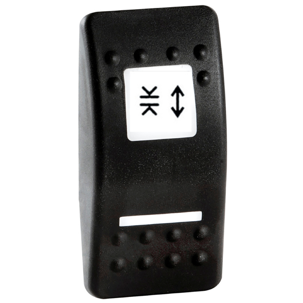 Клавиша с подсвечиваемым символом Управление лацпортом/кринолином из поликарбоната с упругим противоскользящим покрытием из черного полиуретана для выключателя Marina R II, Osculati 14.299.15