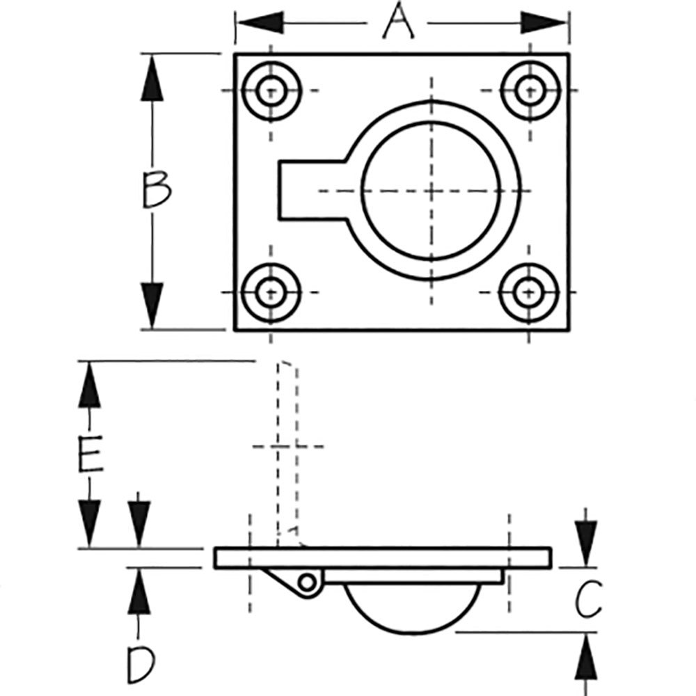 Sea-dog line 354-2224001 Кольцо тянуть Черный  4.5 cm 