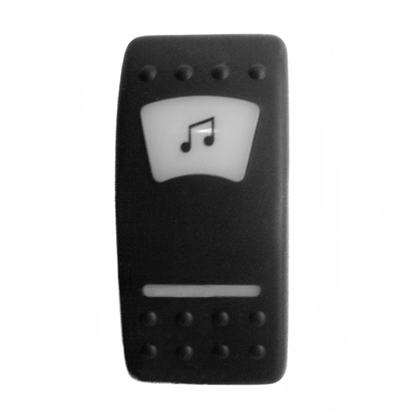 Клавиша выключателя "Стерео" TMC 008-039912 из чёрного пластика