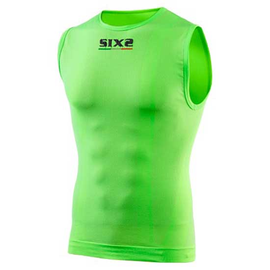 Sixs SMXC-GreenFluo-S Безрукавная базовая футболка Logo Зеленый Green Fluo S