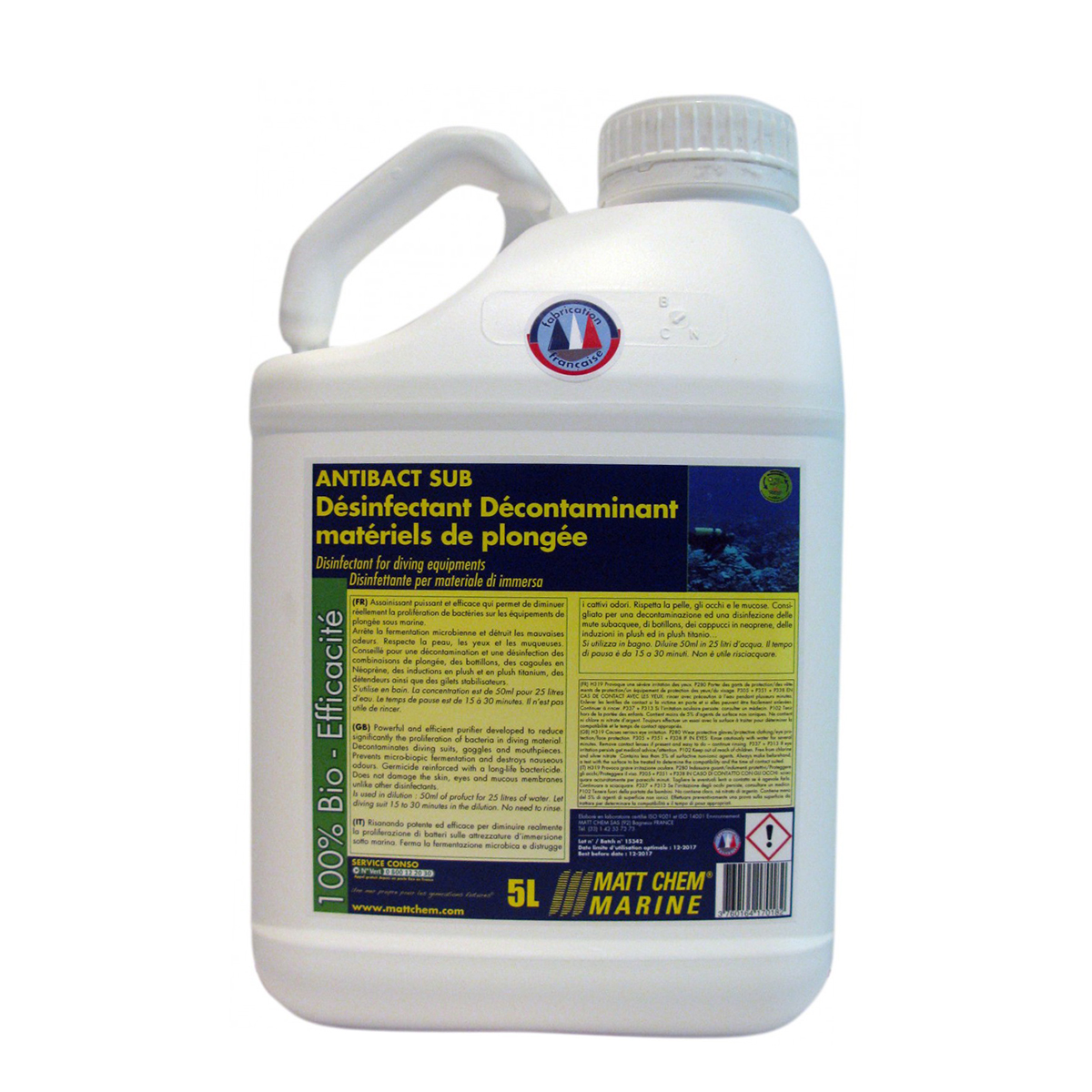 Дезинфицирующее средство Matt Chem Marine Antibac-Sub 654M.5 для водолазного снаряжения 5л