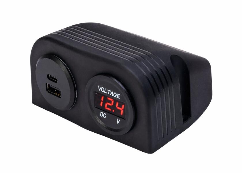 Купить SEATEC Двойная розетка USB USB-C/A, вкл. корпус для поверхностного монтажа и вольтметр 7ft.ru в интернет магазине Семь Футов