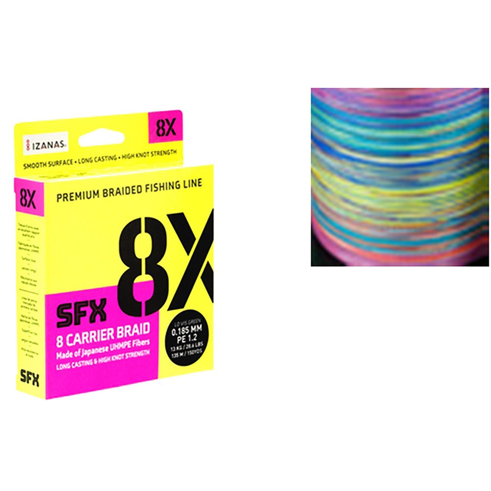 Sufix 13SUSFX8B405M3200 SFX 8X Плетеный 3200 M Многоцветный Multicolour 0.405 mm 