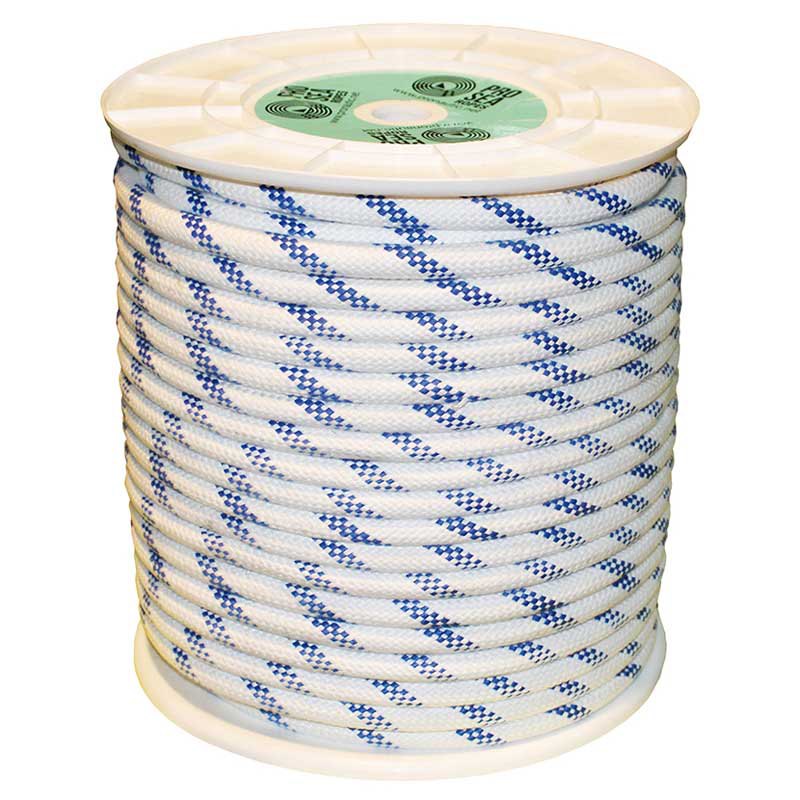 Prosea 285040 Двойная плетеная веревка из полиэстера 10 Mm Бесцветный White / Blue 100 m 