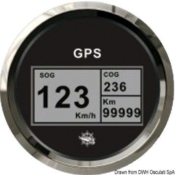 Speedometer compass mile counter GPS black/glossy, 27.781.03