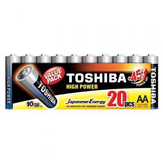 Toshiba R6ATPACK20 High Power LR6 Pack Щелочные батареи типа АА Серебристый Silver
