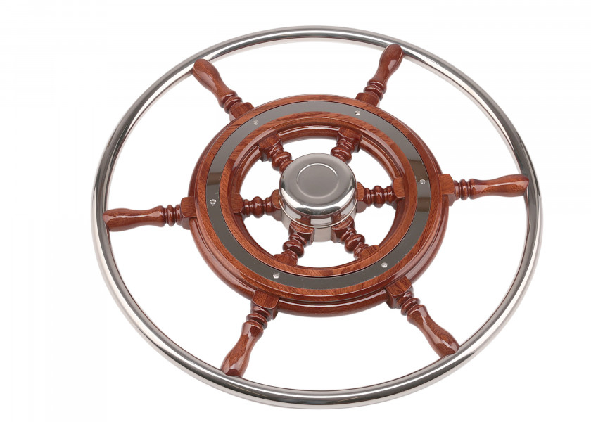 Купить Рулевое колесо из красного дерева с ободом из нержавеющей стали / Ø: 500 мм 62321-bvs 7ft.ru в интернет магазине Семь Футов