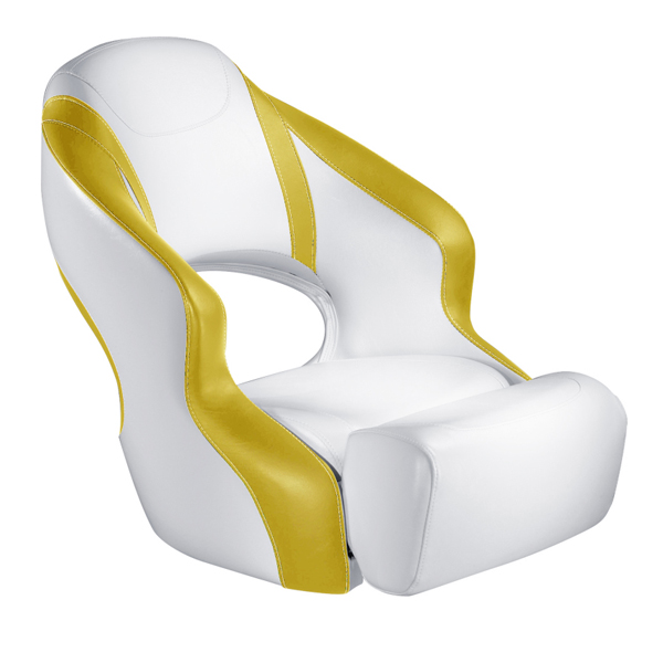 Судовое кресло-трансформер Attwood Aergo 98966YE-2 с обивкой 585 x 533 x 483 мм без стойки белый/желтый 