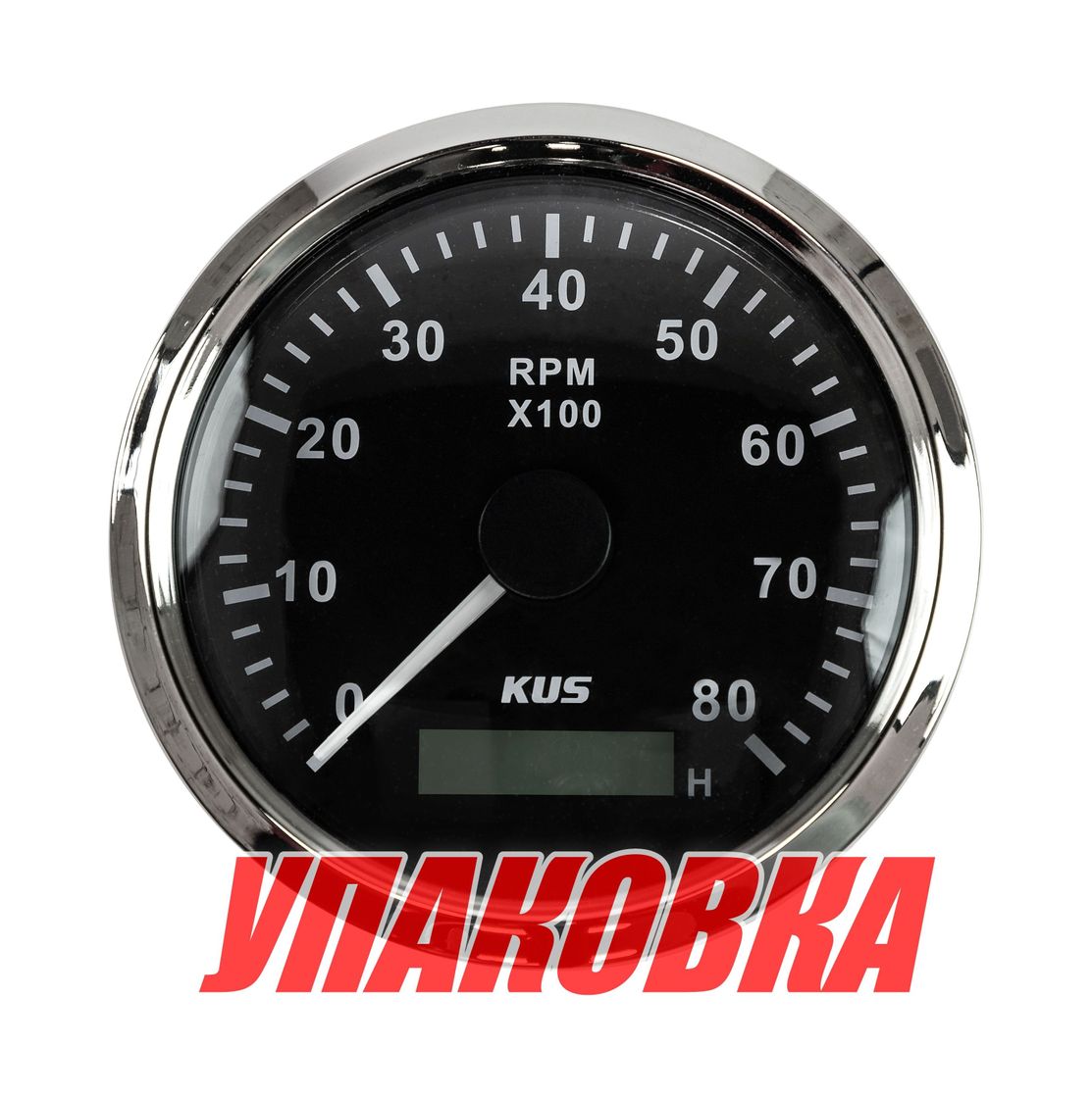 Купить Тахометр 0-8000 об/мин со счетчиком моточасов делитель 0.5-250, черный циферблат, нержавеющий ободок (упаковка из 30 шт.) KUS JMV00248_KY07003_pkg_30 7ft.ru в интернет магазине Семь Футов